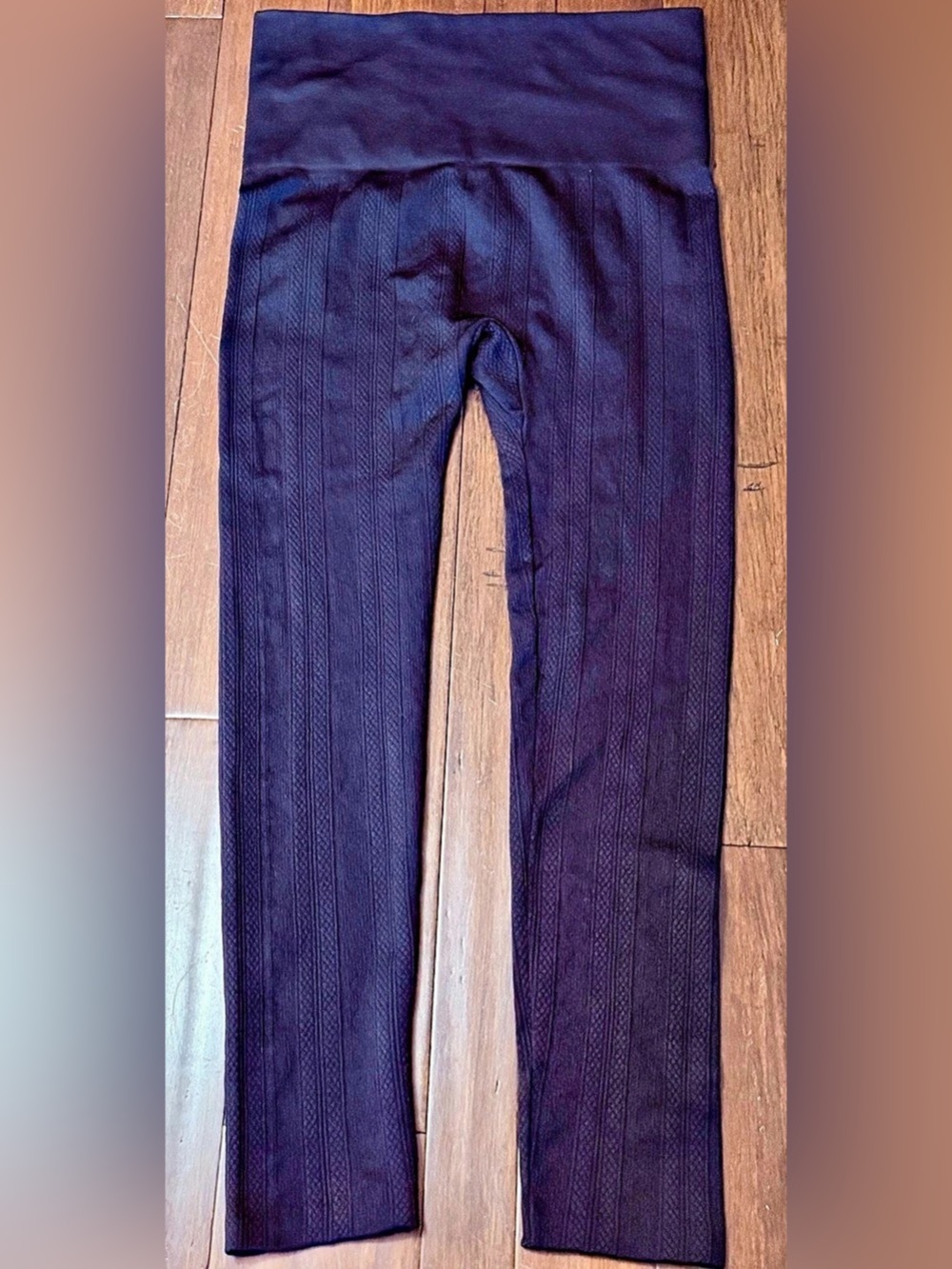 NWOT French Laundry Fleece Lined Leggings 2 Pack 2X/3X Cable Knit Black &Gray